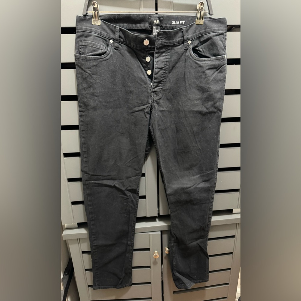 H&M Black Jeans Size 31 Slim Fit
